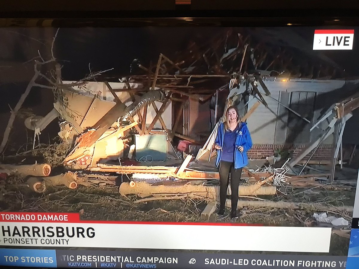 About 30 homes damaged or destroyed near Harrisburg in Poinsett County.