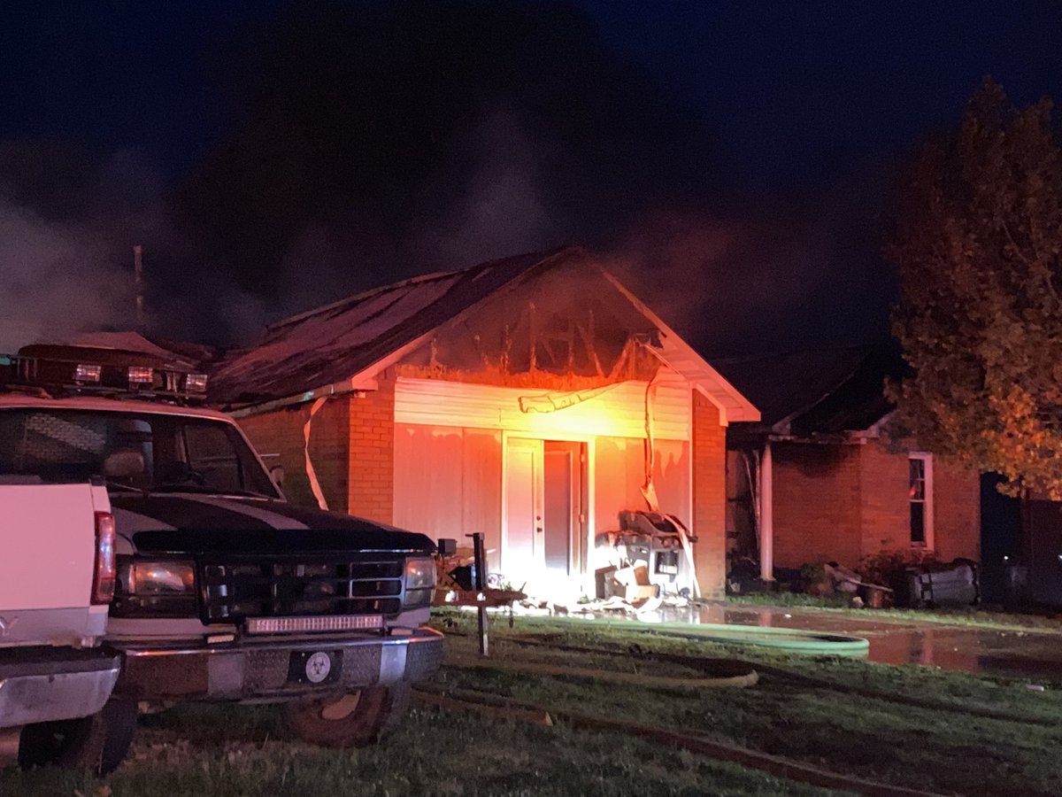 Bono and Jonesboro fire crews responding to house fire on County Road 115 near Herman Baptist Church.