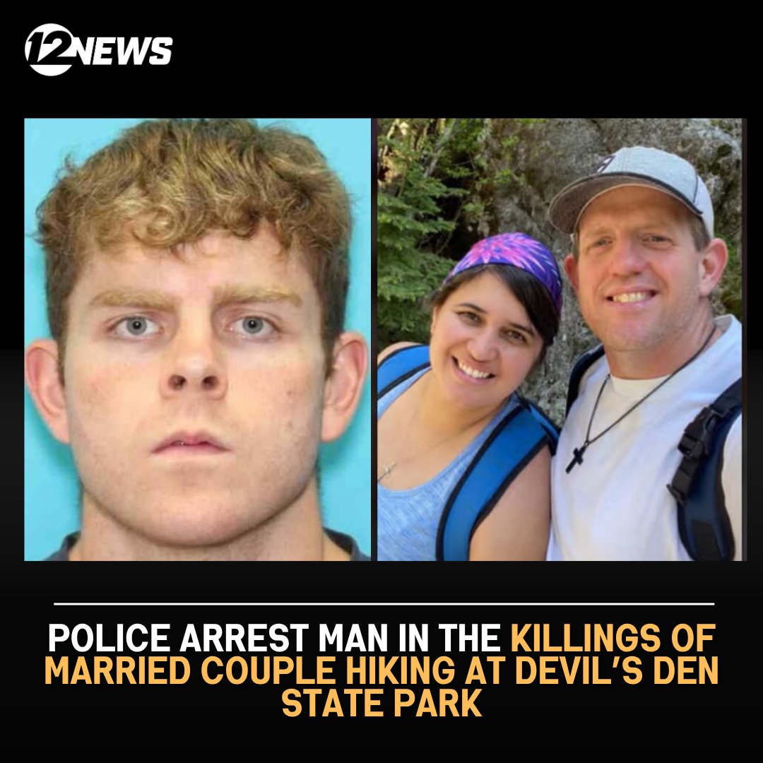 Police arrested a man in the killings of a married couple hiking at Devil’s Den State Park in Arkansas over the weekend.