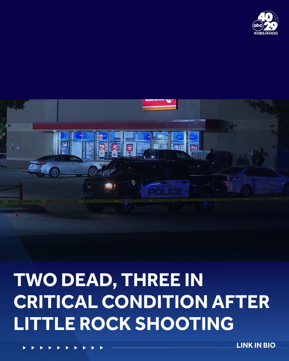 Two dead, three in critical condition following Little Rock shooting